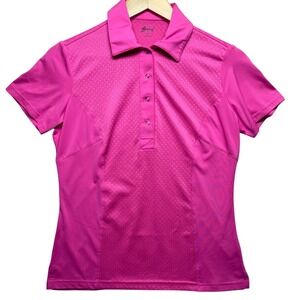 Swing Pink Golf Polo Shirt Short Sleeve Textured Retro Y2K Performance Small Med